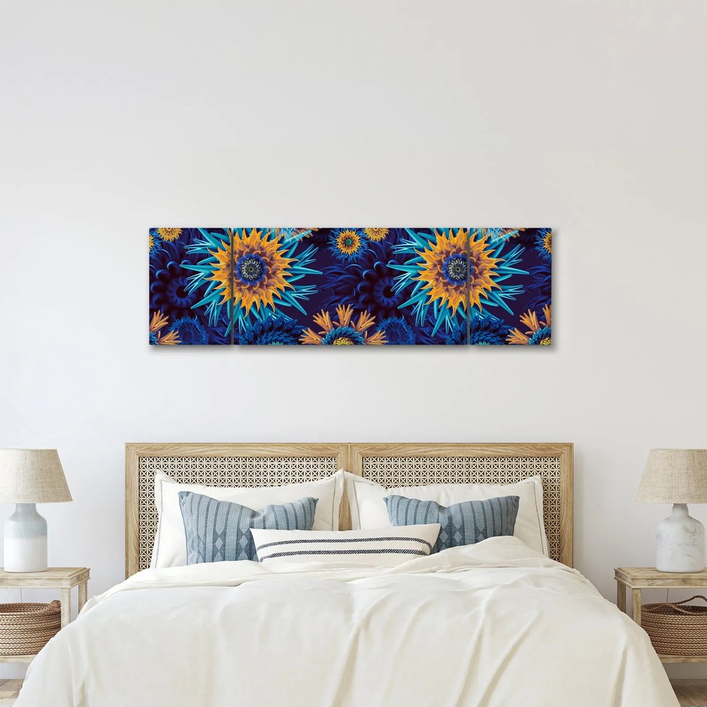 Obraz - kwiaty 3D (170x50 cm)