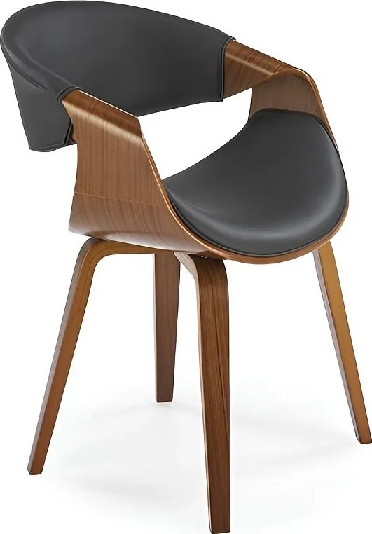 Krzesło tapicerowane K544 czarne/orzech