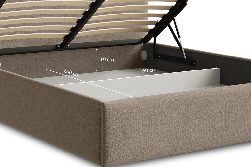 Łóżko Pure 160x200, tkanina WIND 11, stelaż metalowy (bezmateraca)