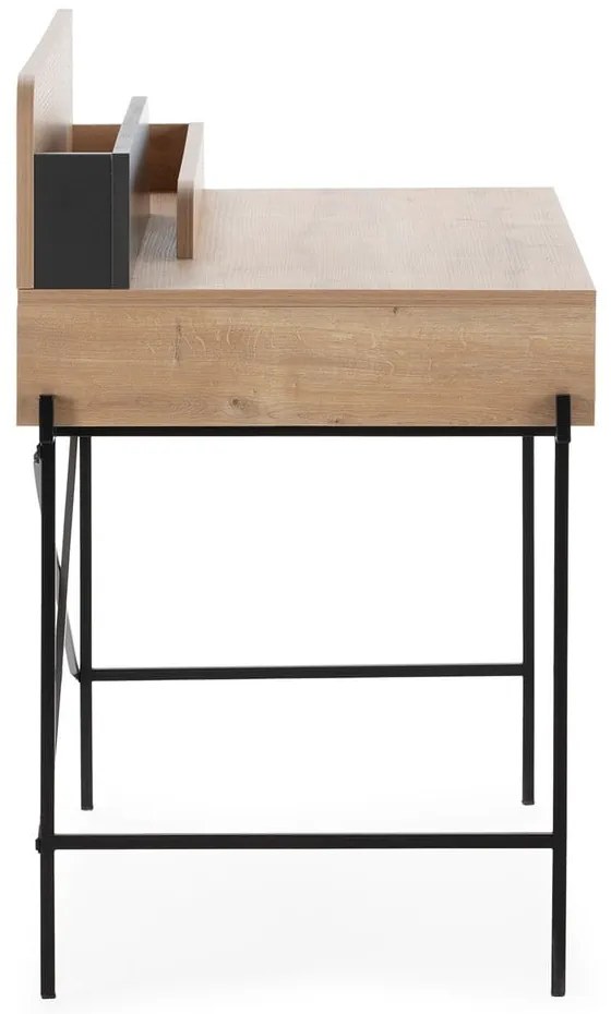Biurko z litego drewna dębowego z sekretarzykiem 60x113 cm Lila – Marckeric
