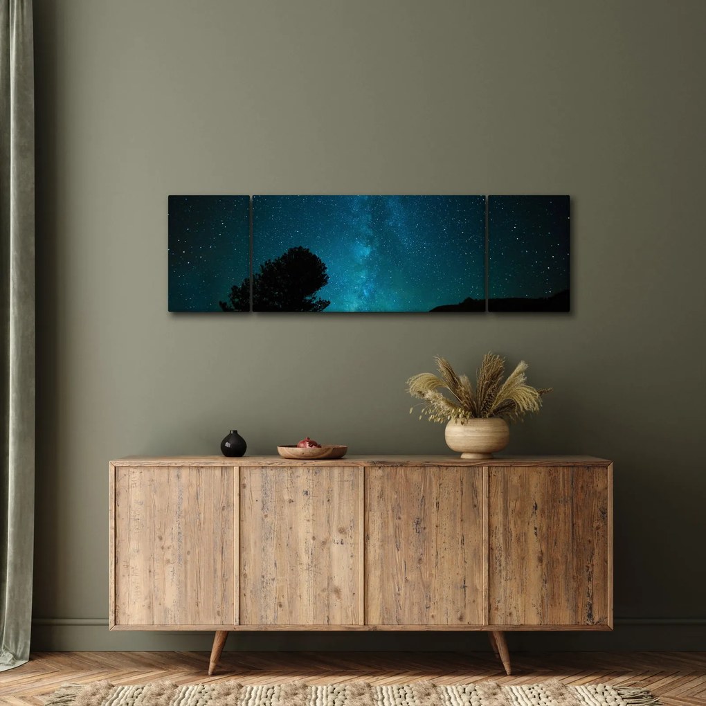 Obraz nocnego nieba z gwiazdami (170x50 cm)