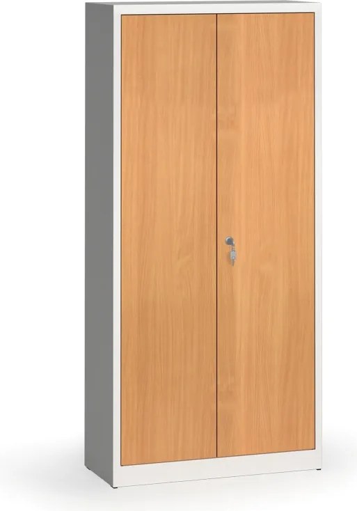 Alfa 3 Szafy spawane z laminowanymi drzwiami, 1950 x 920 x 400 mm, RAL 7035/buk