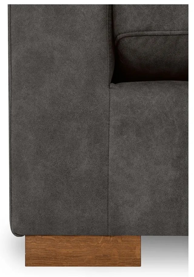 Antracytowa sofa z imitacji skóry 266 cm Hamburg – Scandic