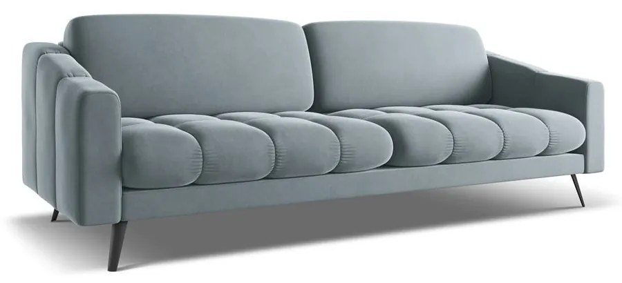 Jasnoniebieska aksamitna sofa 238 cm Nalu – Makamii