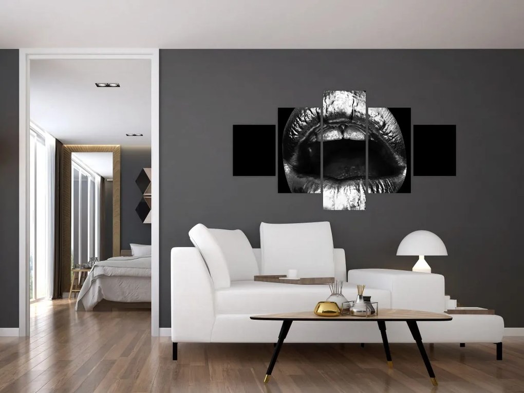 Obraz - Błyszczące usta (125x70 cm)