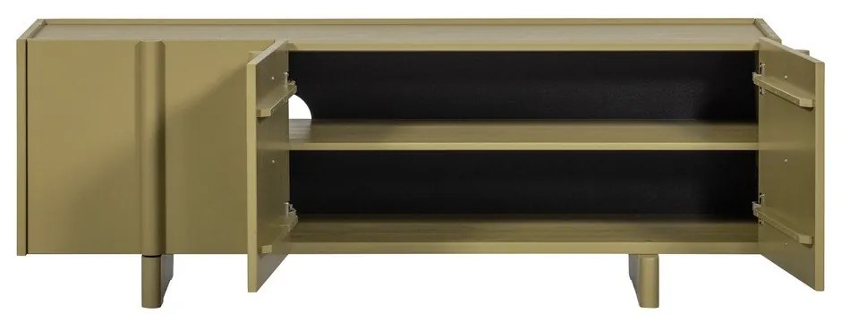 Zielona szafka pod TV z litego drewna sosnowego 152x53x46 cm Basu – WOOOD