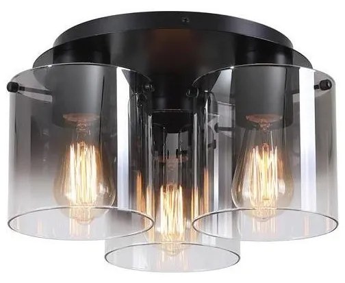 Searchlight 88911-3BK - Lampa sufitowa SWEDEN 3xE27/60W/230V śr.39 cm czarna/przydymiona