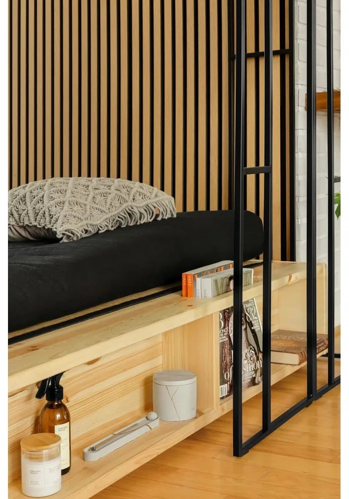 Łóżko dwuosobowe z drewna sosnowego ze stelażem 180x200 cm Ziggy – Karup Design