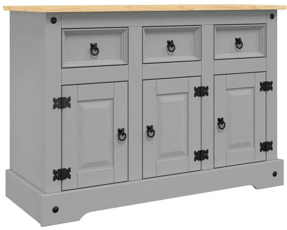 Duża komoda z szufladami i półkami szary + miodowy brąz W9-H07