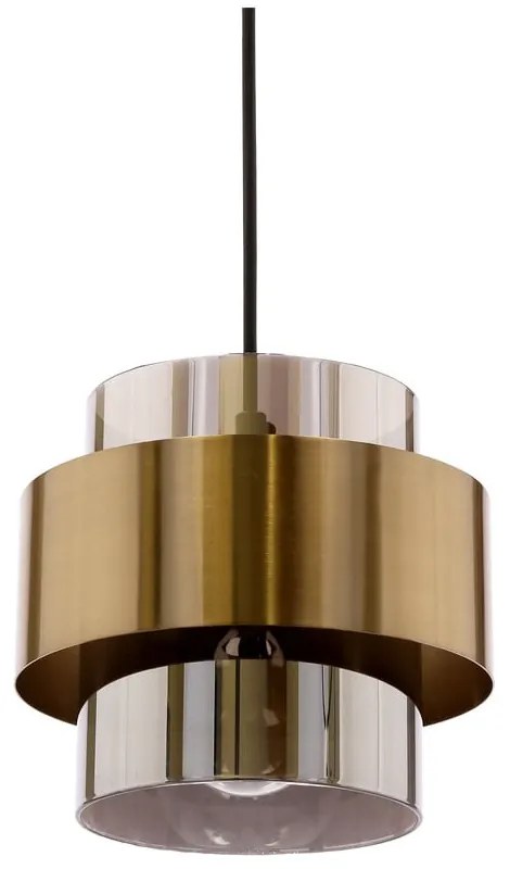 Czarna lampa wisząca ze szklanym kloszem ø 18 cm Spiega – Candellux Lighting