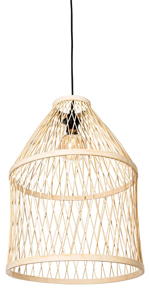 Zewnetrzna Rustykalna lampa wisząca zewnętrzna z rattanu 3-światłowa - Calamus Rustykalny / Vintage Oswietlenie zewnetrzne