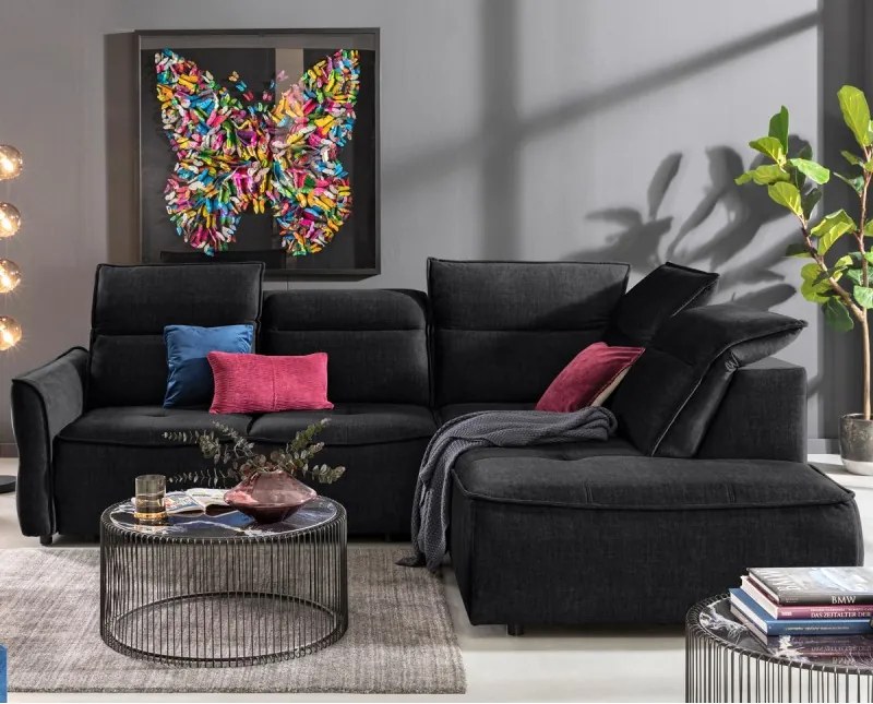 Narożnik MURILLO L z elektryczną regulacją siedziska Prawostronny w tkaninie VOGUE 18 WERSAL