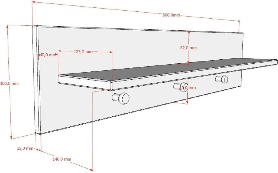 Beżowy wieszak dziecięcy ścienny 80x18 cm Sezane – Vipack