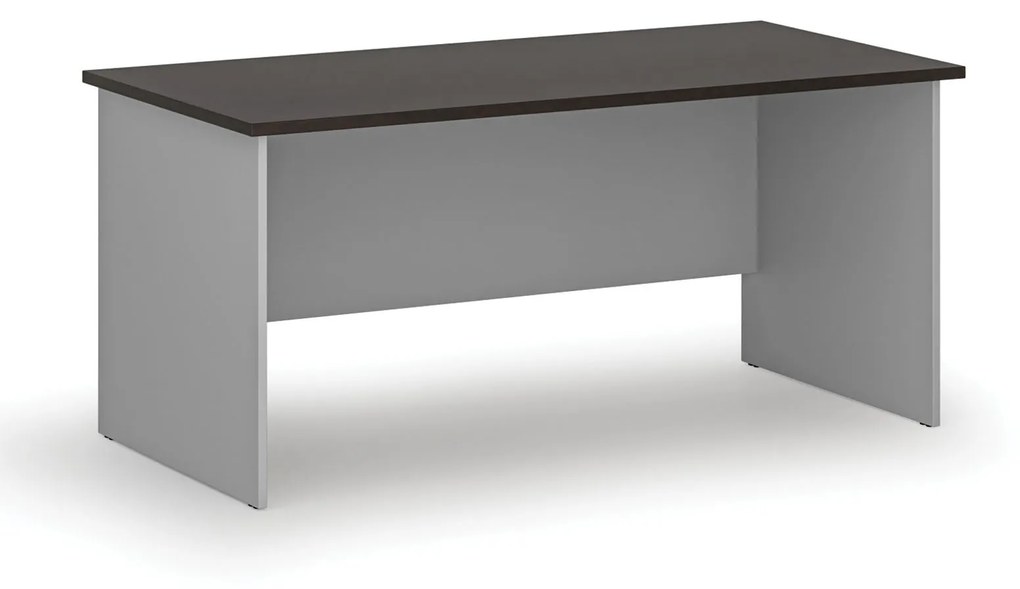 Biurko proste PRIMO GRAY, 1600 x 800 mm, szare/wenge