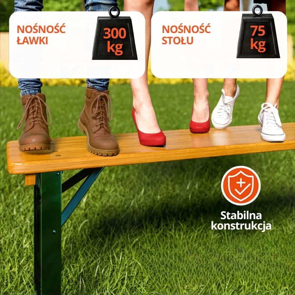 Zestaw piwny KLASIK, 170cm, naturalny brąz Casaria