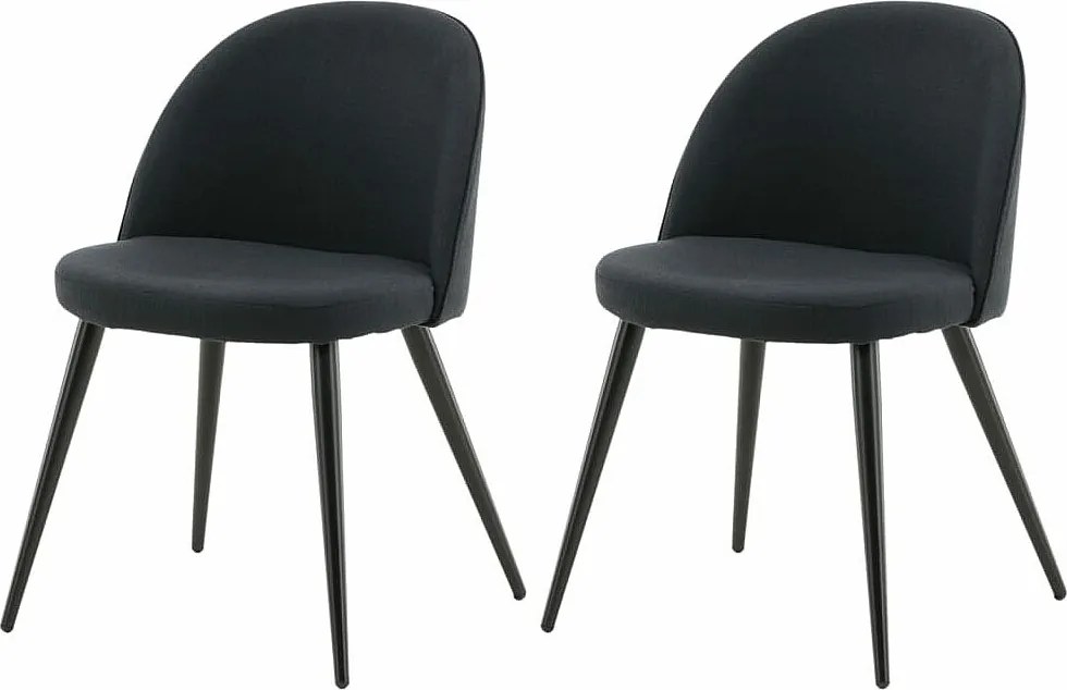 Zestaw 2 czarnych krzeseł do jadalni z weluru dla eleganckiego i wygodnego designu
