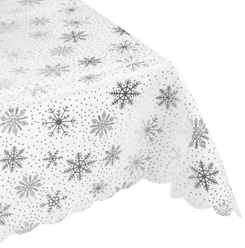 Świąteczny obrus SILVER STAR 140x220 cm, biały