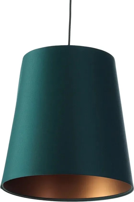Zielono-miedziana lampa wisząca ze stożkowym abażurem - S403 P5-C04