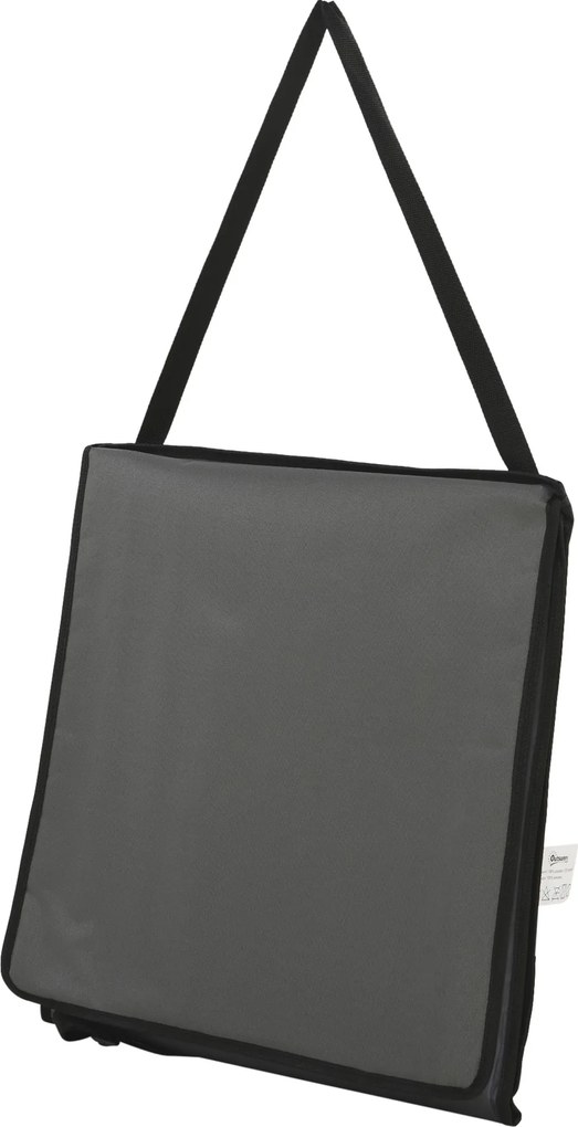 Outsunny Leżak plażowy, składany, regulowane oparcie, kieszeń boczna, miękkie wyściełanie, rama stalowa, Szary, 142x51x40cm