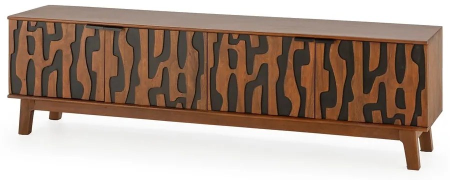 Brązowa szafka pod TV z litego drewna mango 180x50x40 cm Kantu – MOME