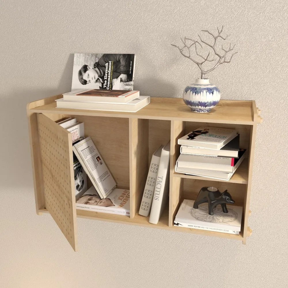 Regał ścienny w dekorze dębu 65x30 cm Sima – Kalune Design