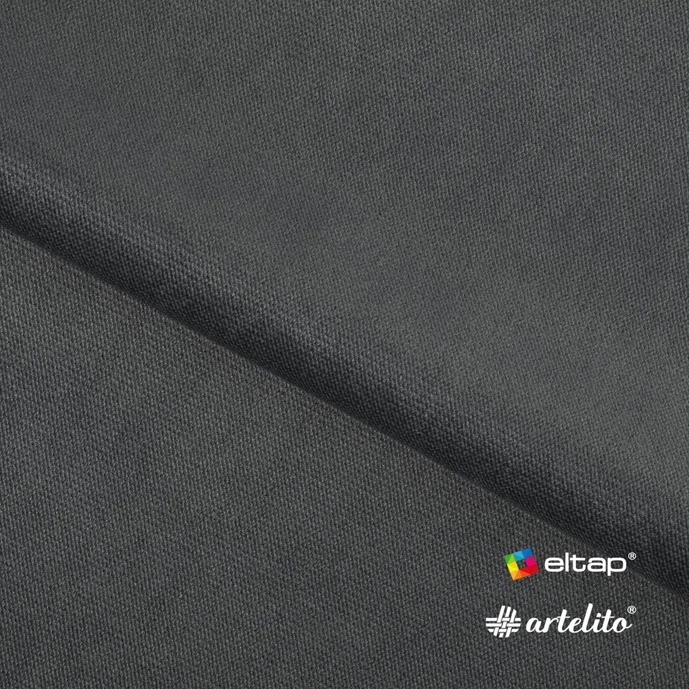 Ciemnoszare tapicerowane łóżko dwuosobowe ze schowkiem ze stelażem 160x200 cm Carilla – ELTAP