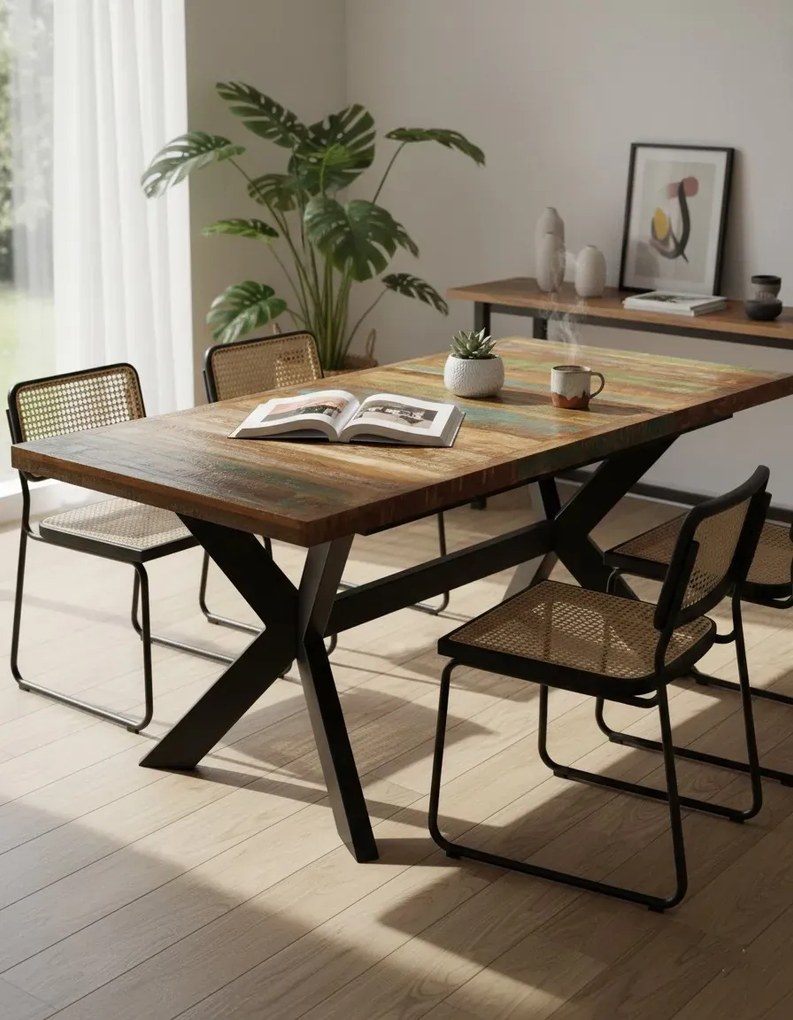 Industrialny stół z drewna mango F9-S32