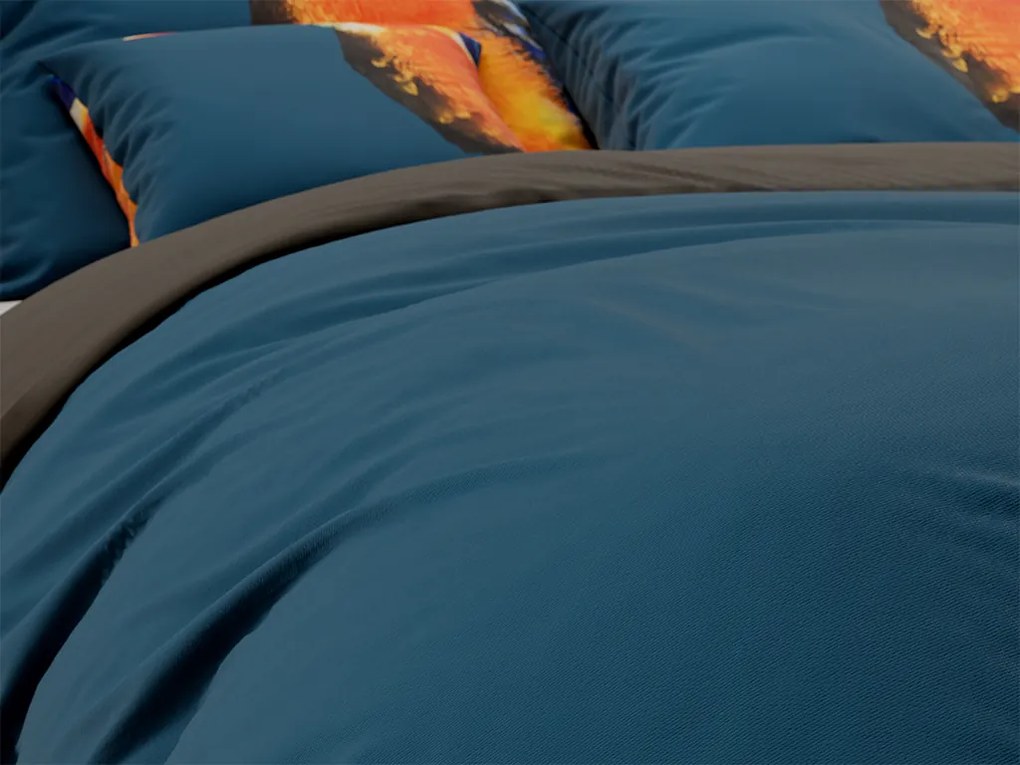 PrzytulneMieszkanie.pl PrzytulneMieszkanie.pl 3D pościel z mikropluszu LEDŇÁČEK niebieskoszare Rozmiar pościeli: 70 x 90 cm | 140 x 200 cm