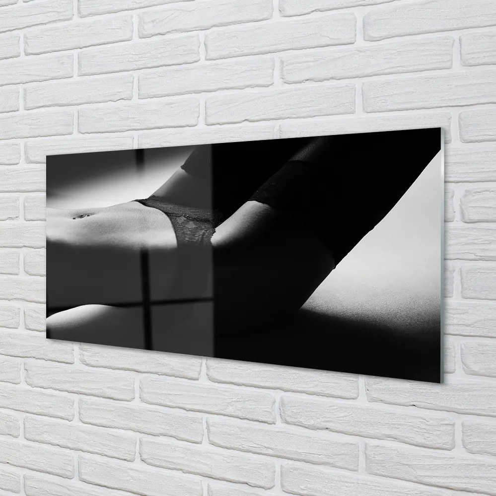 Panel szklany do Kuchni Subtelny Akt: Brzuch Kobiety