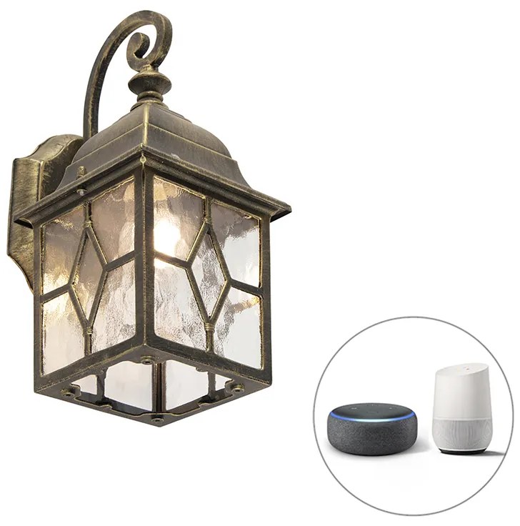 Zewnetrzna Inteligentna romantyczna lampa ścienna zewnętrzna brązowa w tym WiFi A60 - London Rustykalny / Vintage Oswietlenie zewnetrzne