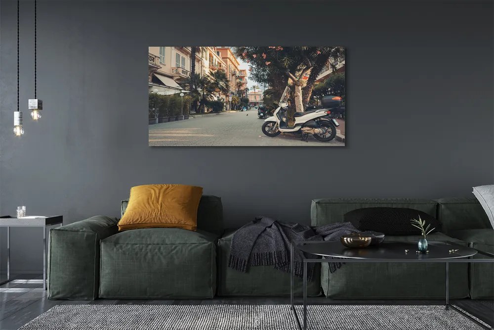 Duży obraz na płótnie Motocykle w Tropikalnym Mieście