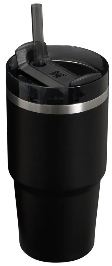 Czarny termos ze słomką ze stali nierdzewnej 600 ml Quencher H2.0 FlowState Tumbler Black – Stanley