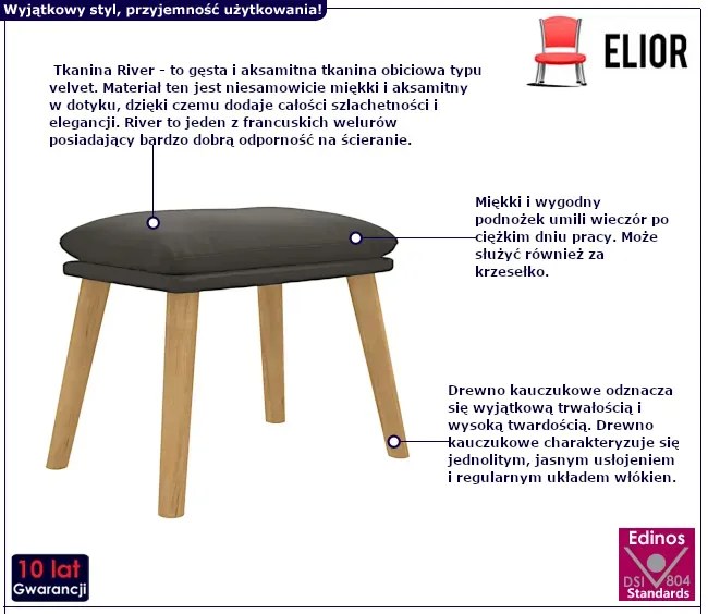 Minimalistyczny podnóżek ciemnoszary G2-E46