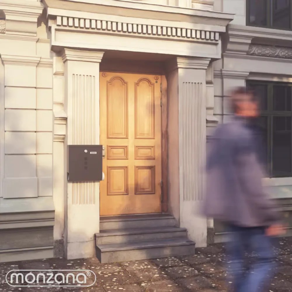 Monzana Skrzynka pocztowa z tubą na gazety POST, 30,5x10x33,5cm, antracyt