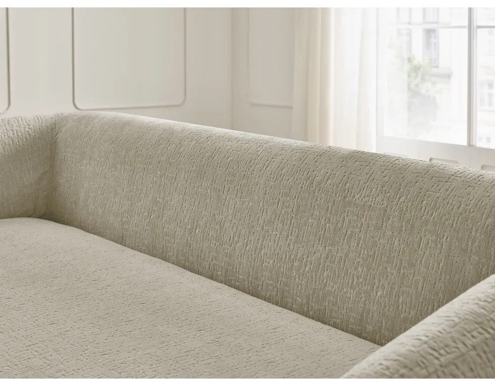Jasnobrązowa rozkładana sofa z tkaniny szenilowej 228 cm Neyo – Bobochic Paris