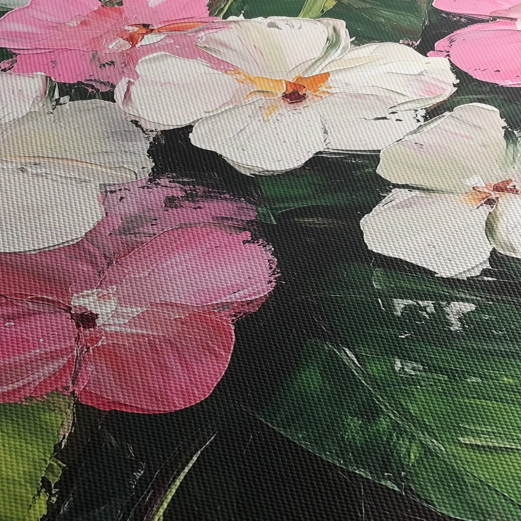 Obraz - Różowe i białe kwiaty (70x50 cm)