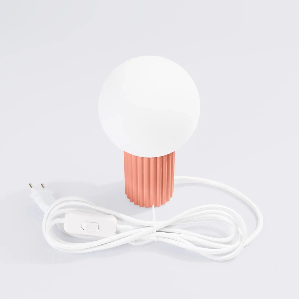 Lampa biurkowa HALO brzoskwiniowa ryflowana SOLLUX  LIGHTING