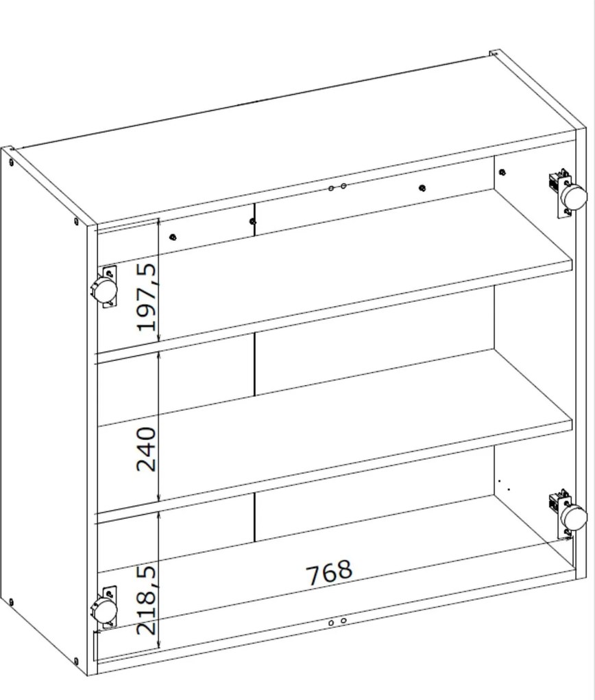 Kuchenna szafka modułowa wisząca BELLA G-80/72 popiel połysk