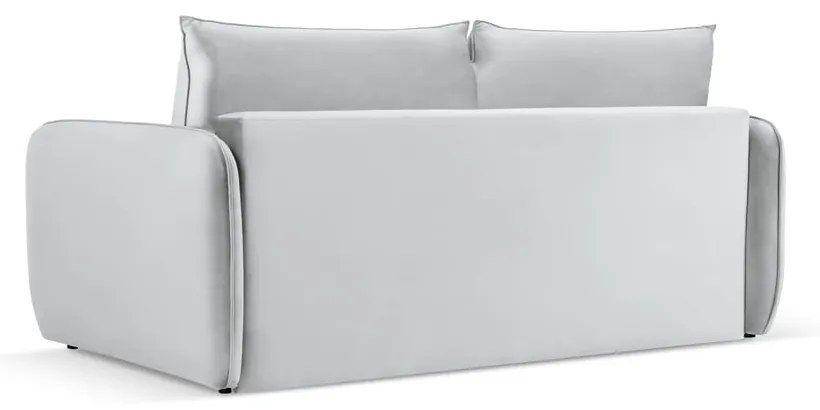 Jasnoszara aksamitna rozkładana sofa 194 cm Vienna – Cosmopolitan Design