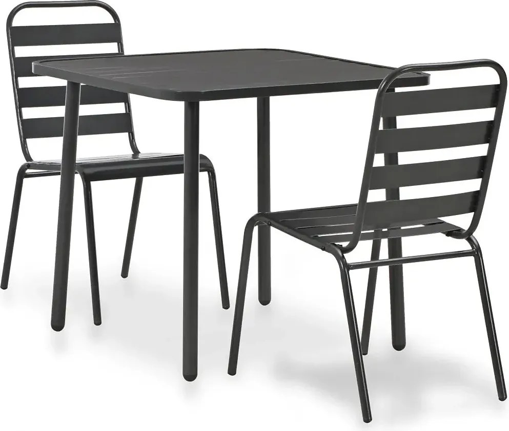 Zestaw metalowych mebli ogrodowych Ewera 2X - szary