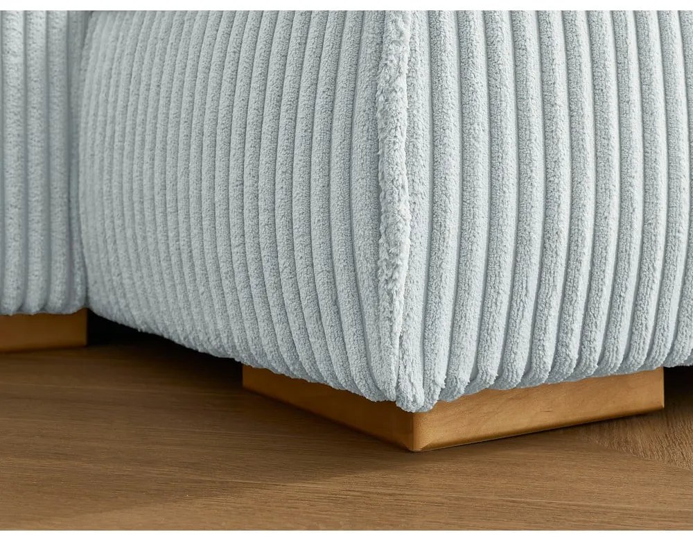 Jasnoszara sztruksowa rozkładana/ze schowkiem sofa 244 cm Chelsea – Bobochic Paris