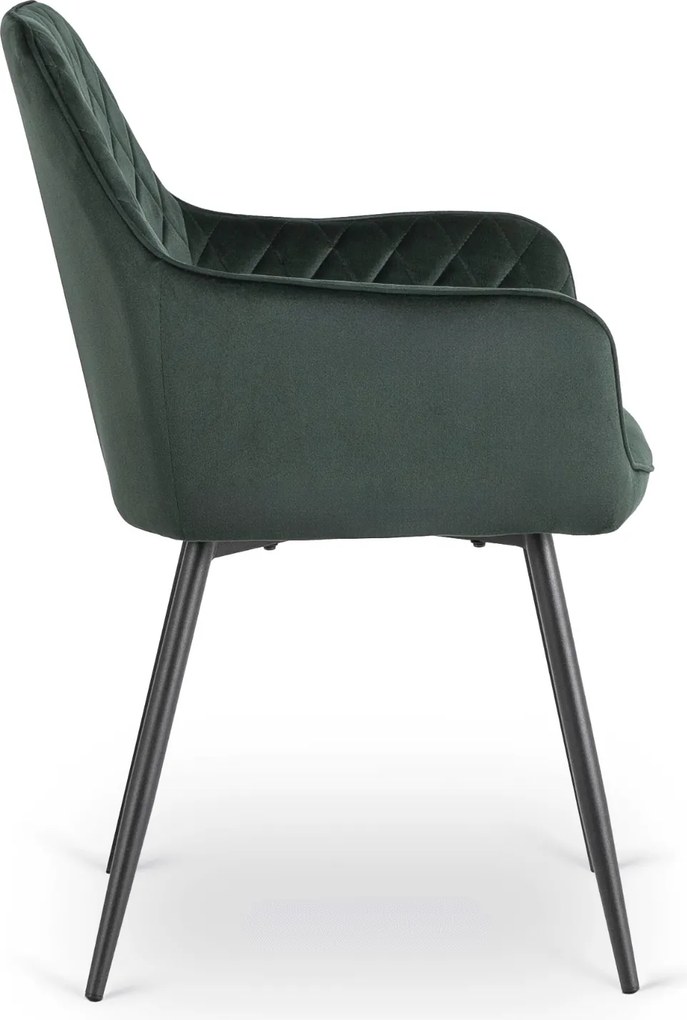 Krzesło Tapicerowane do Jadalni BRESSO Zielone Welurowe Nowoczesne Loft