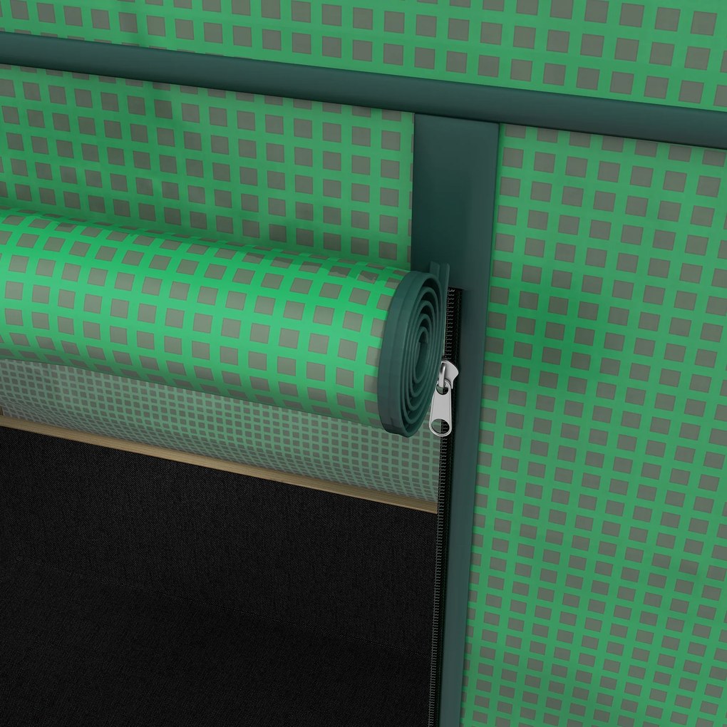 Outsunny Grządka Warzywna z Pokryciem Foliowym, Vliesem, Drewno Naturalne+Metal, 86 x 60 x 165cm