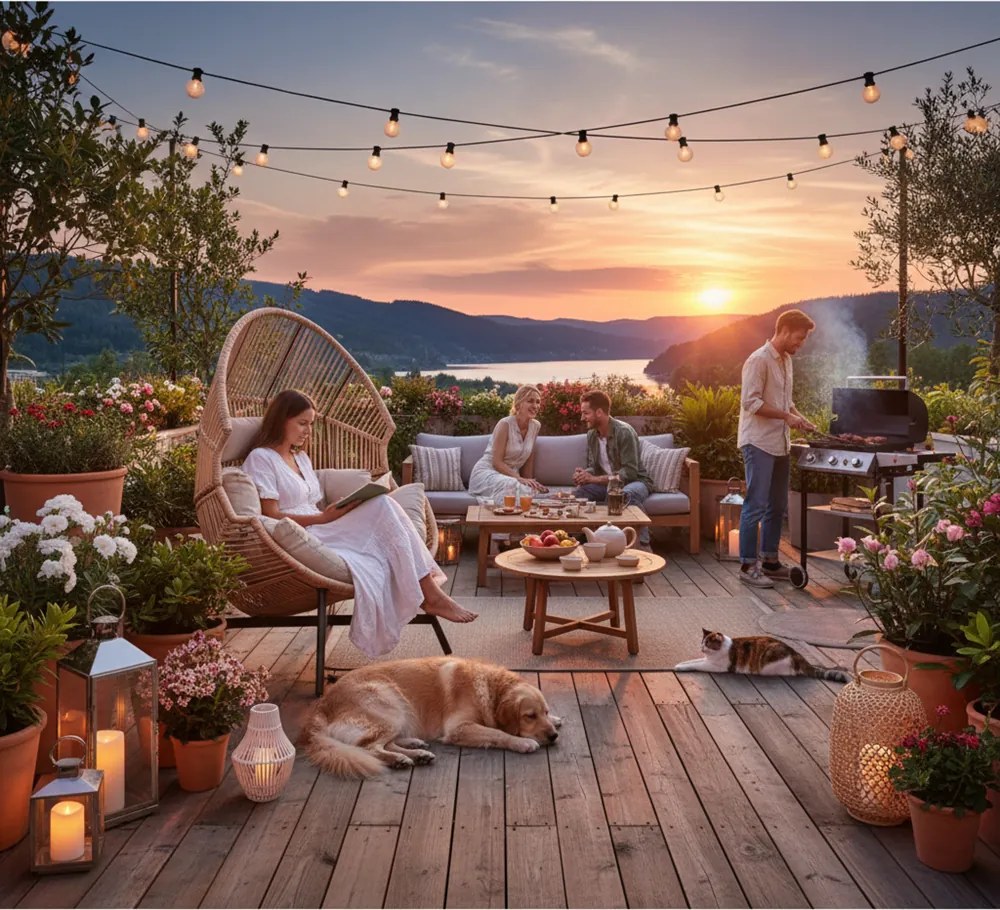 Fotel HOLAND Ogrodowy z Poduszką Rattanowy Stalowy 142 cm BEŻOWY