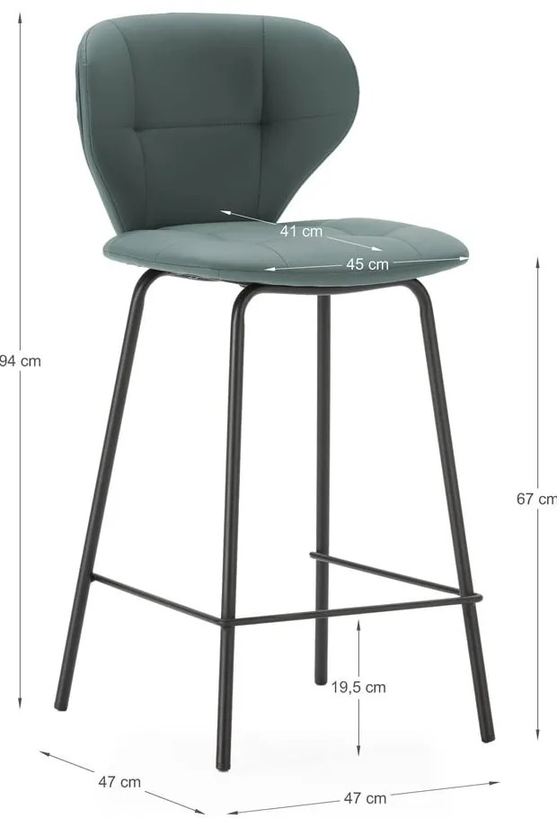 Zielone hokery zestaw 2 szt. (wysokość siedziska 67 cm) Maura – Marckeric