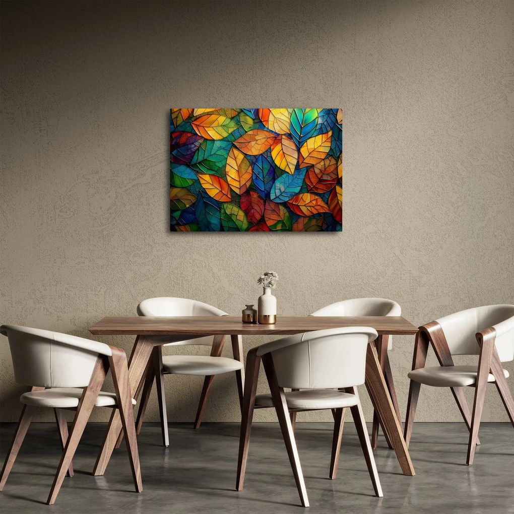 Obraz - Mozaika z liści (70x50 cm)
