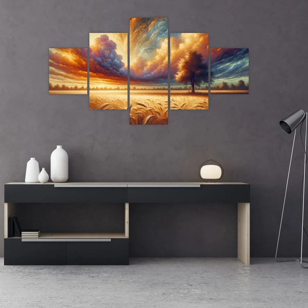 Obraz – Drzewo na polu (125x70 cm)