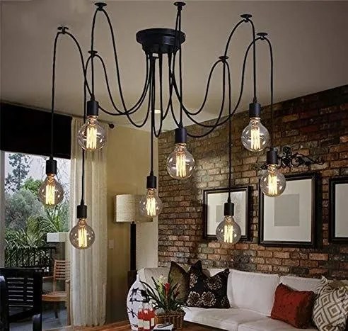 Lampa sufitowa pająk wisząca AT45-10SZ-Czarna