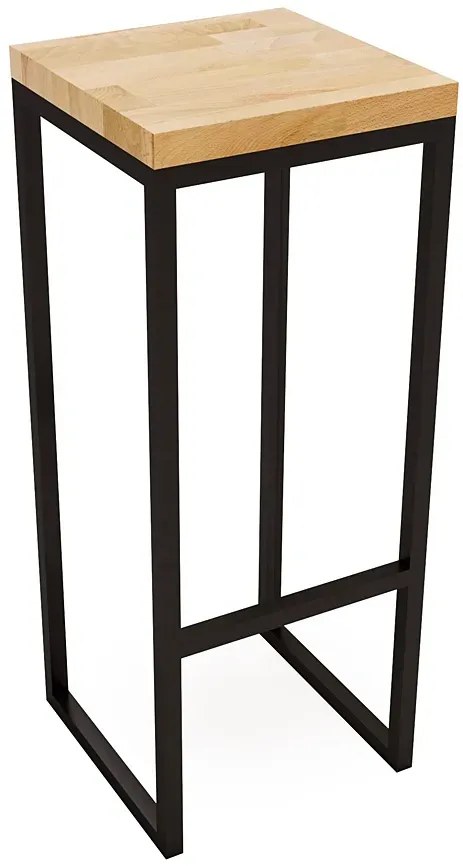 Drewniany hoker dębowy w stylu industrialnym W3-T87