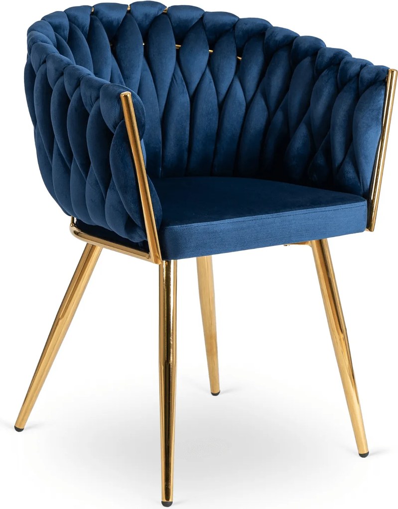 Krzesło glamour z oparciem typu warkocz Capi, welur